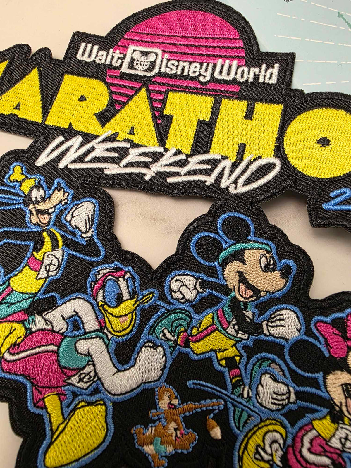 CLEARANCE - XL 7" Happiest Park Magical World Marathon Weekend 2023 Iron On Patch