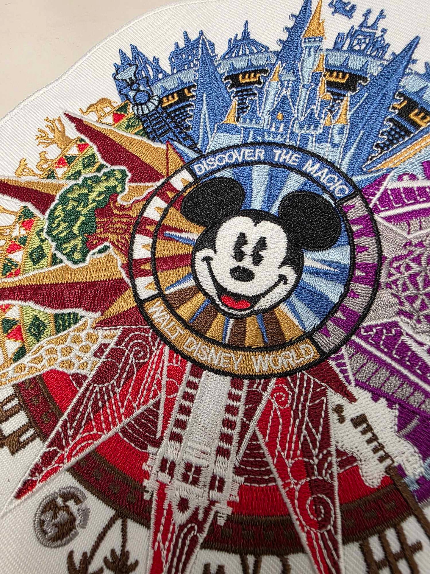 7" XL Happiest Park World Logo Four Parks Embroidered Iron On Patch