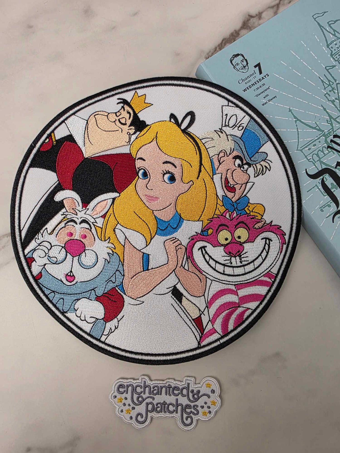 8" XL Happiest Park Teacup Wonderland Princess Embroidered Iron On Patch