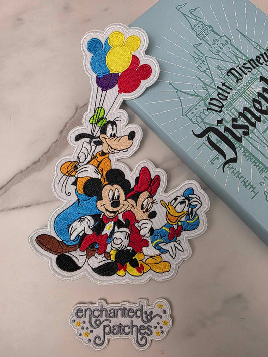 8" XL Fab 6 Mouse Dog Duck BFF Friends Bestie Balloon Iron On Patch