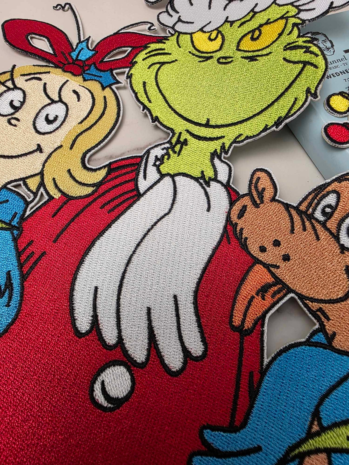 XL 10" Green Christmas Holiday Monster Embroidered Iron On Patch