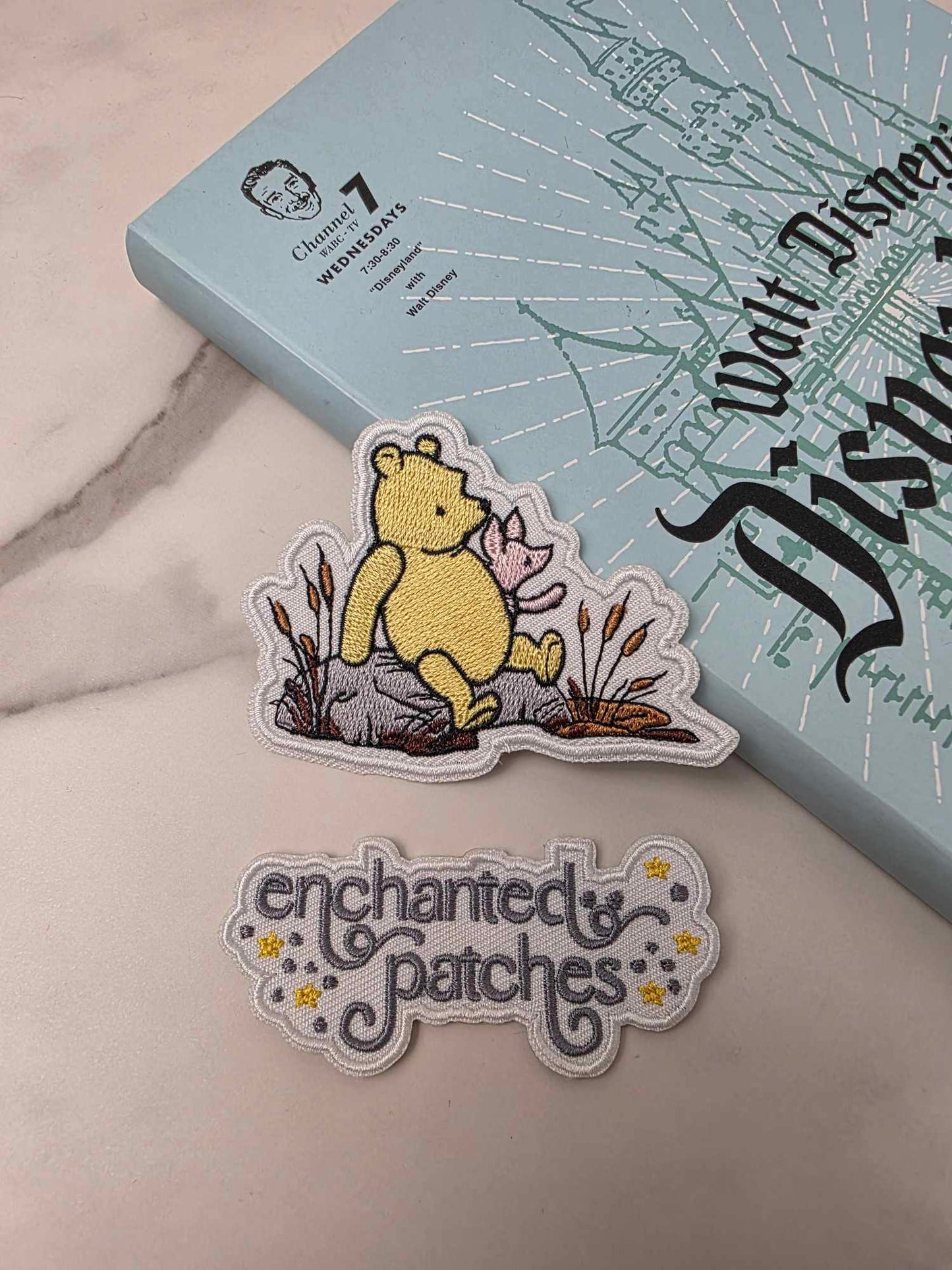 3" Vintage Pooh and Friends Piglet Sitting on Rock Embroidered Iron On Patch