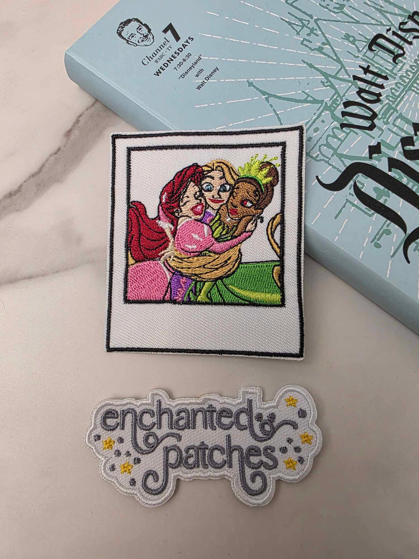 3" Little Mermaid Tangled Princess Polaroid Embroidered Iron On Patch