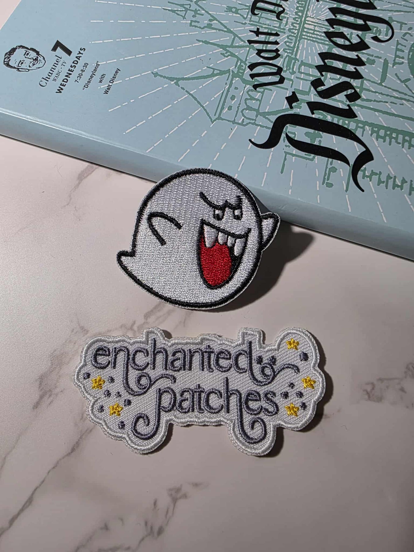 2" Video Game White Ghost Iron On Patch
