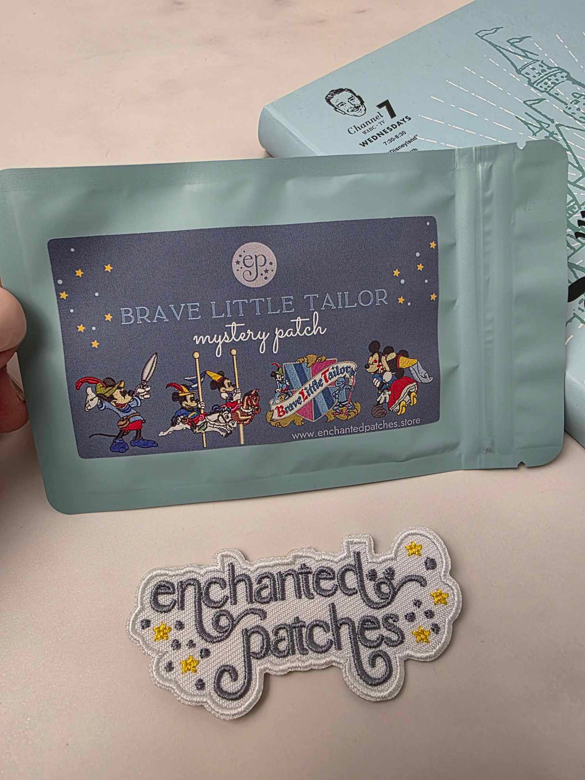 Mystery Patch Bag - (1) ONE 3" Brave Little Tailor Series Happiest Mouse Embroidered Iron On Patch