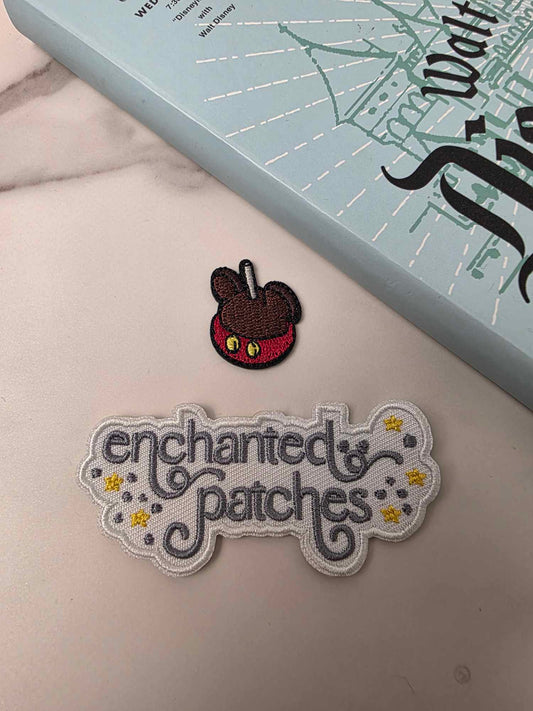 1" Mini Mouse Shaped Caramel Apple Embroidered Iron On Patch
