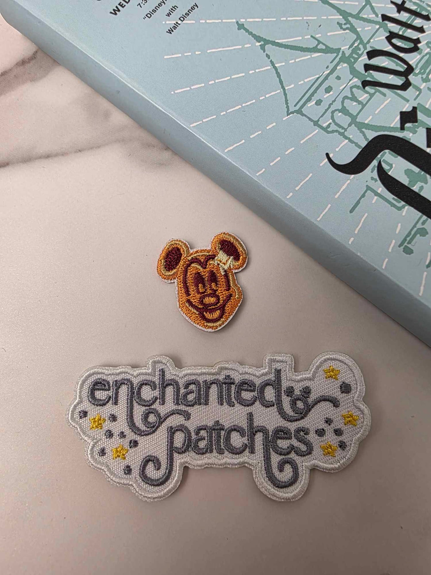 1" Mini Happiest Mouse Breakfast Waffle with Butter Embroidered Iron On Patch