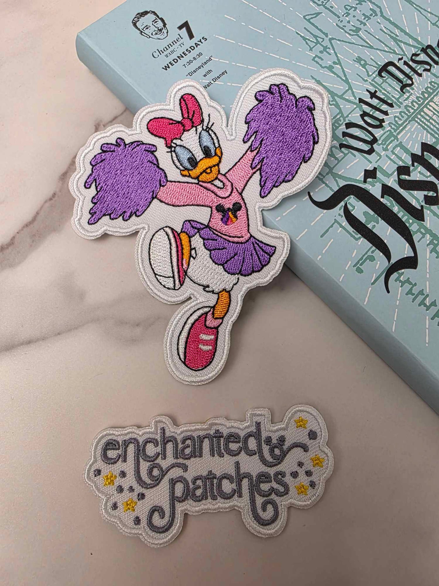4" Girl Duck Cheer Cheerleader Pom Pom Embroidered Iron On Patch
