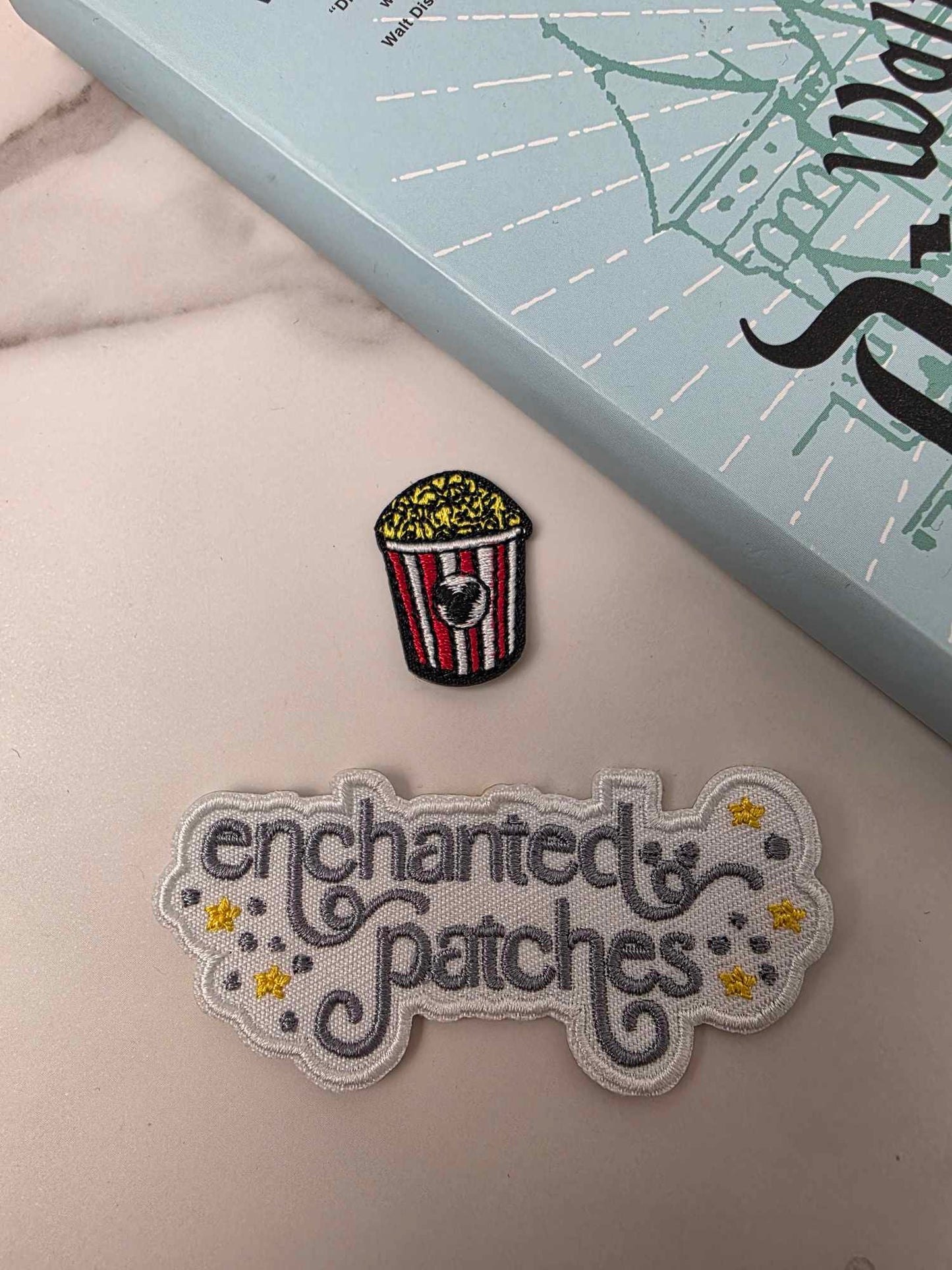 1" Mini Happiest Park Popcorn Snack Embroidered Iron On Patch