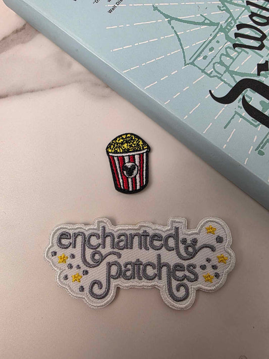 1" Mini Happiest Park Popcorn Snack Embroidered Iron On Patch