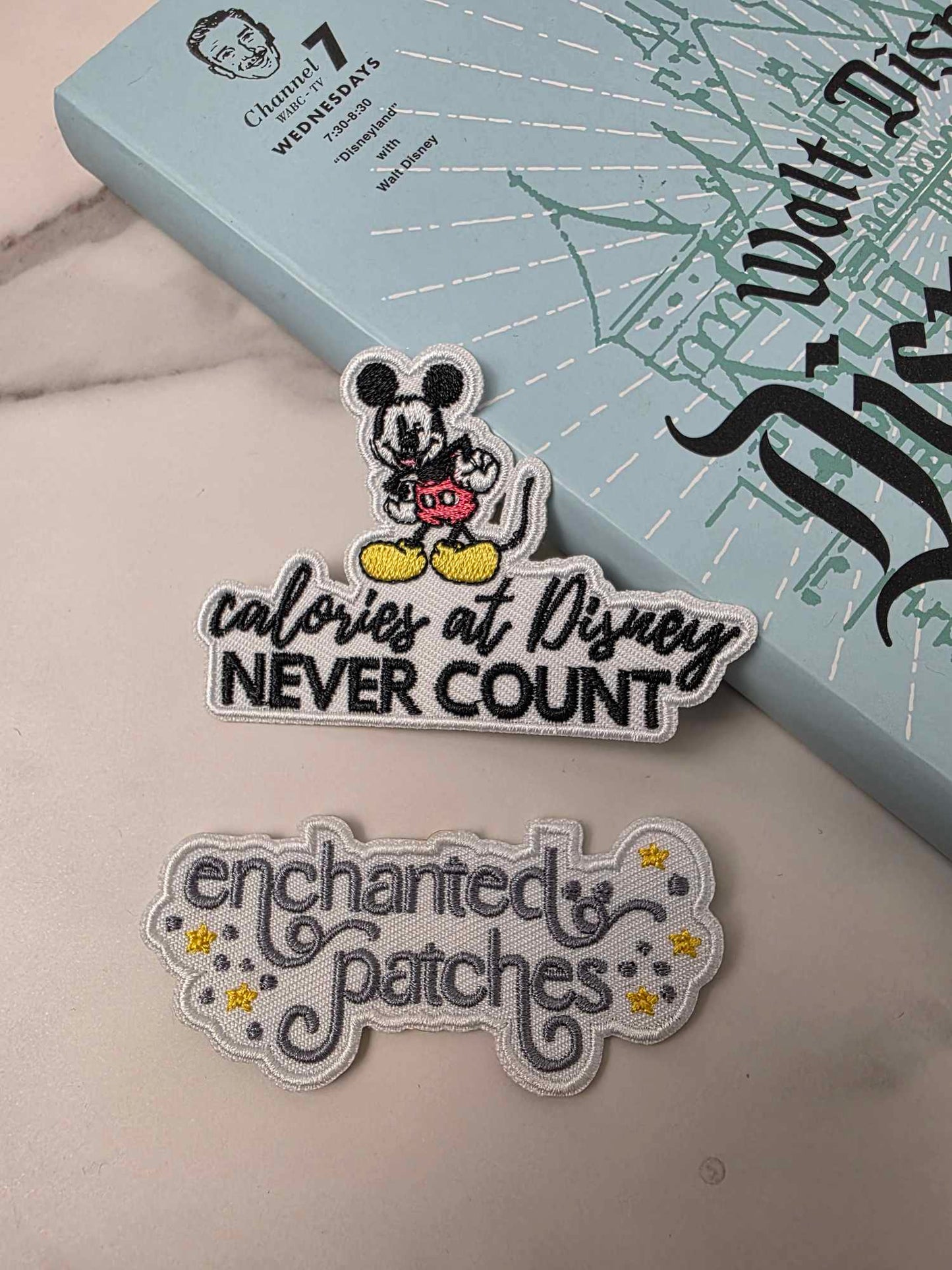 3" Happiest Park Mouse Calories at Disney Never Count Iron On Patch