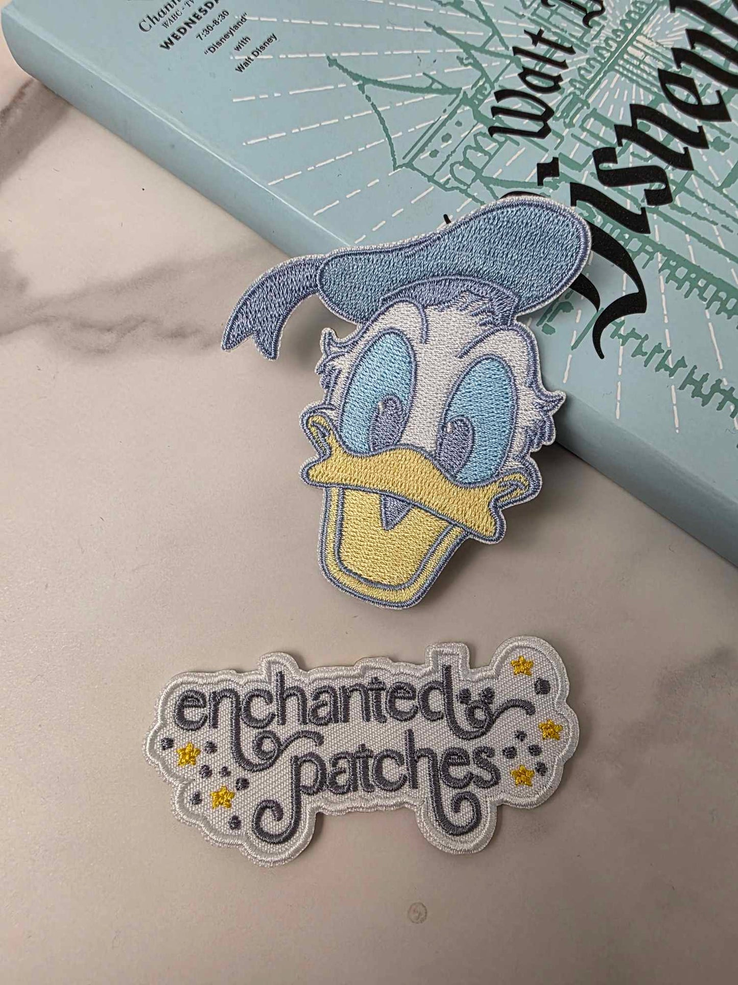3" Pastel Blue Boy Duck Head Embroidered Iron On Patch