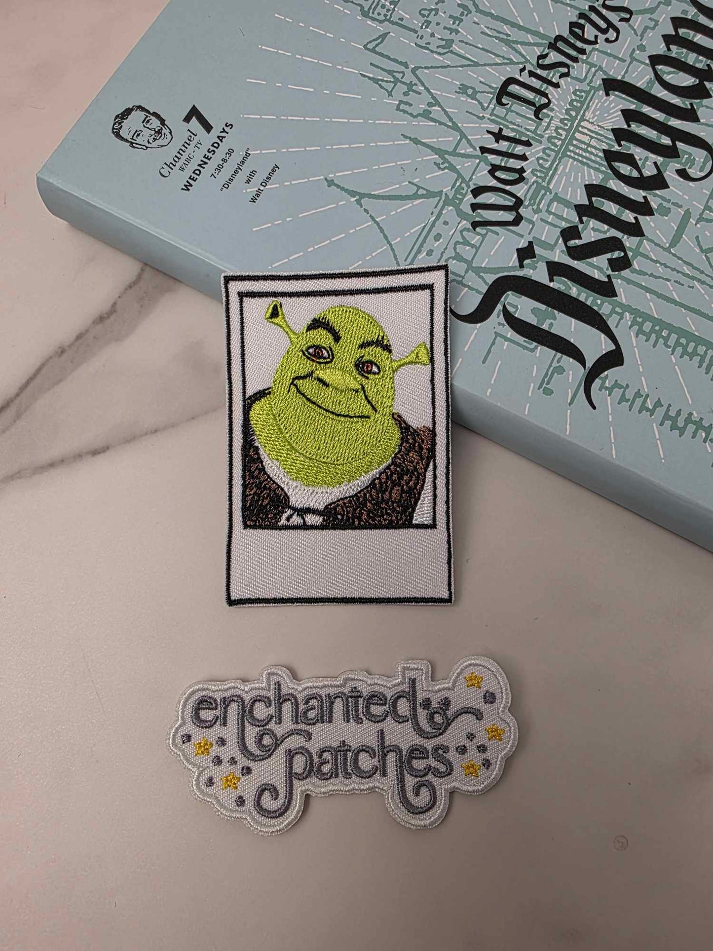 CLEARANCE - 3" Shrek Green Monster Polaroid Picture Iron On Patch