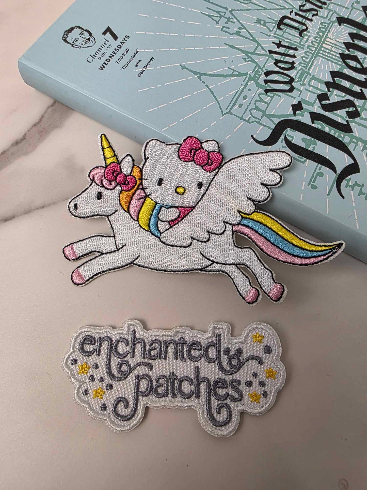 4" Anime Japanese Cat Kitty on Unicorn Embroidered Iron On Patch