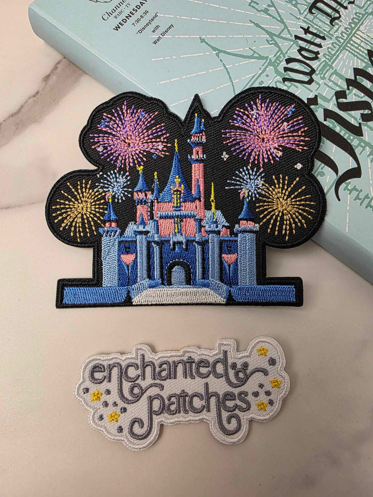 LAST SIX - 4" Happiest Park Castle with Fireworks Iron On Patch