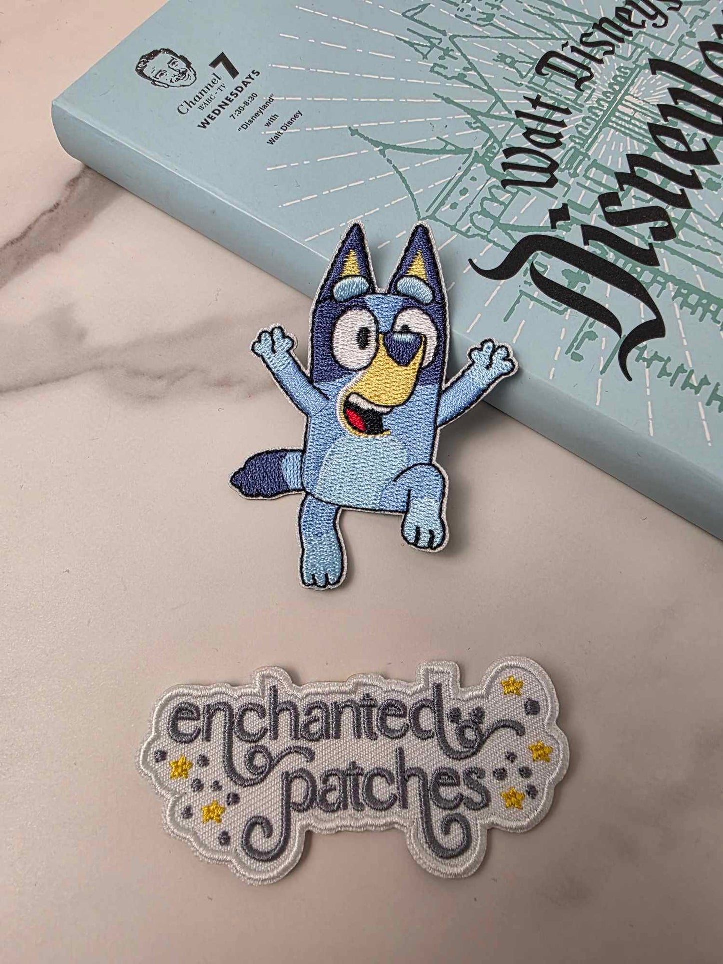 3" Blue Heeler Dog Sister Jumping for Joy Iron On Patch
