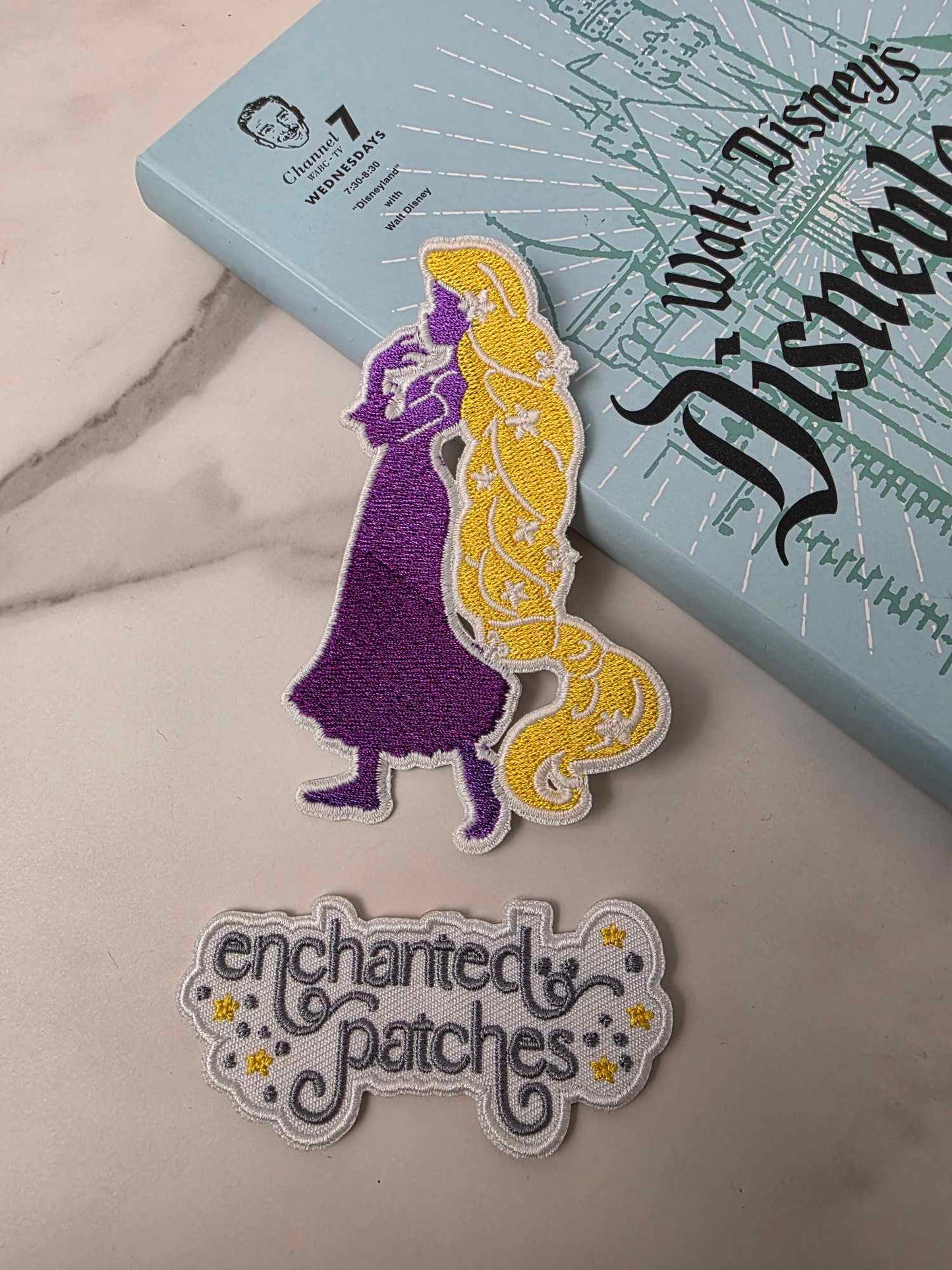 4" GLOW in the Dark Long Hair Princess Sillouette Iron On Patch