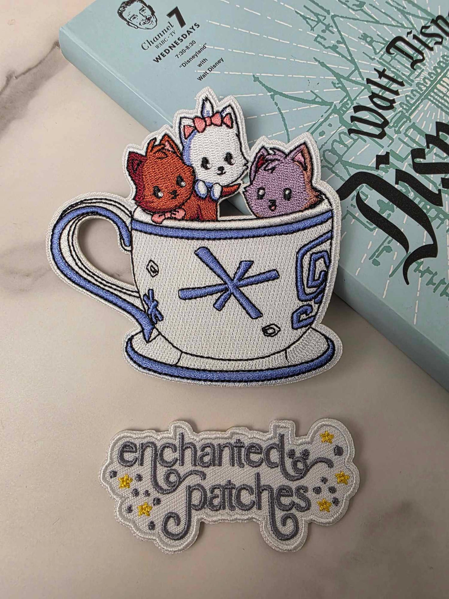 4" Kawaii Kitten Kitty Cats in Teacup Tea Cup Iron On Patch