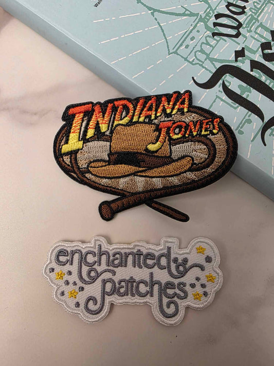 3" Indiana Jones Hat Ride Adventure Logo Hero Man Iron On Patch