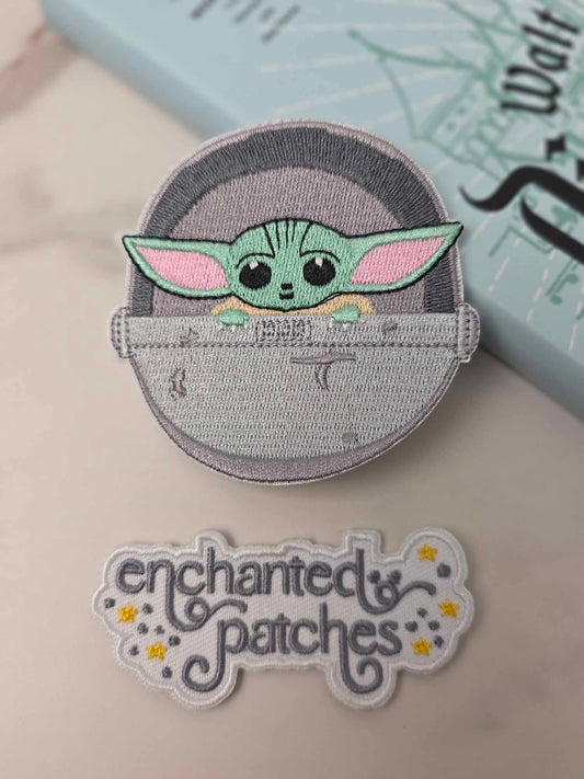 3" SW Star Galaxy Baby Yoda Iron on Patch