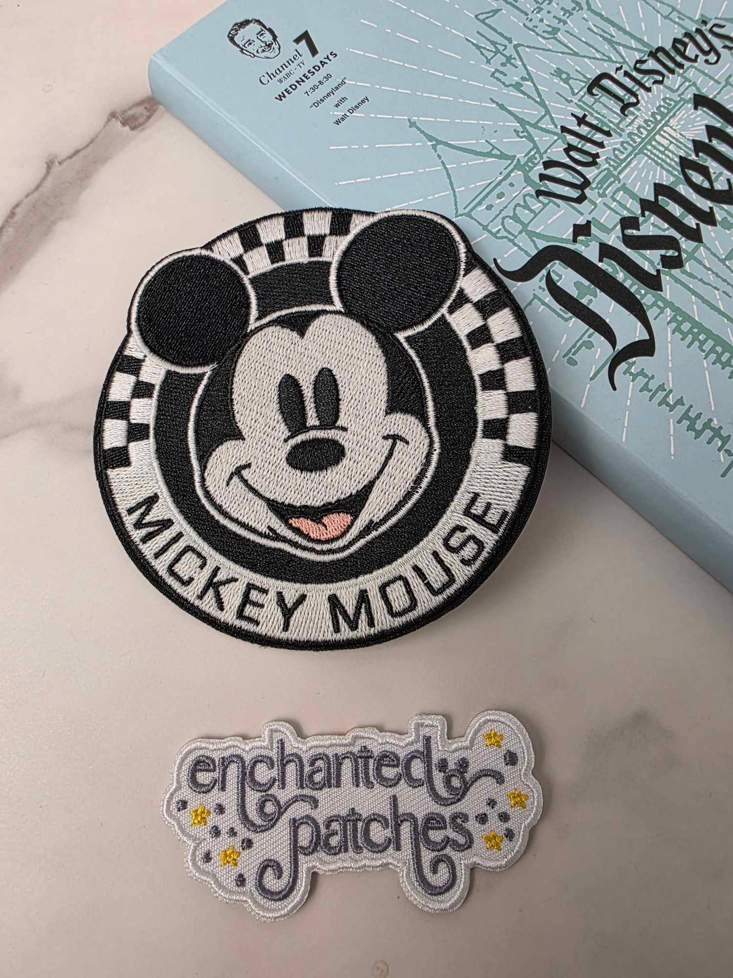4" Glow in the Dark Happiest Mouse Vintage Checkered Classic Name Iron On Patch