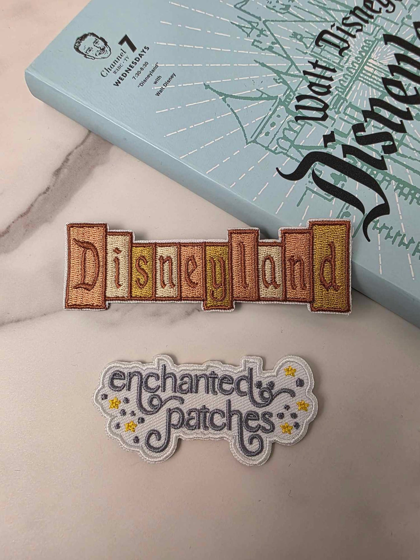 4" Happiest Park Vintage Logo Neutral Marquee Sign Embroidered Iron On Patch