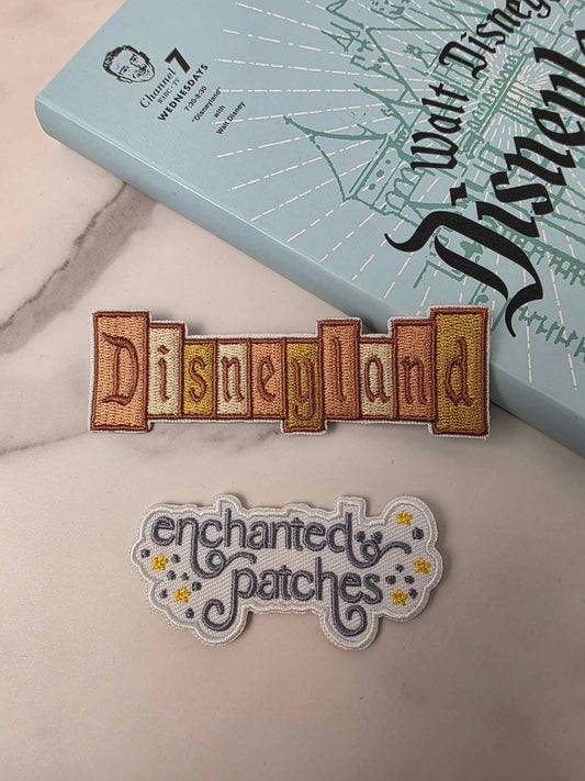 4" Happiest Park Vintage Logo Neutral Marquee Sign Embroidered Iron On Patch