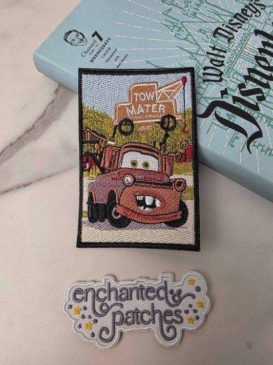 4" Brown Tow Mater Truck Race Happiest Park Ride Car Iron On Patch