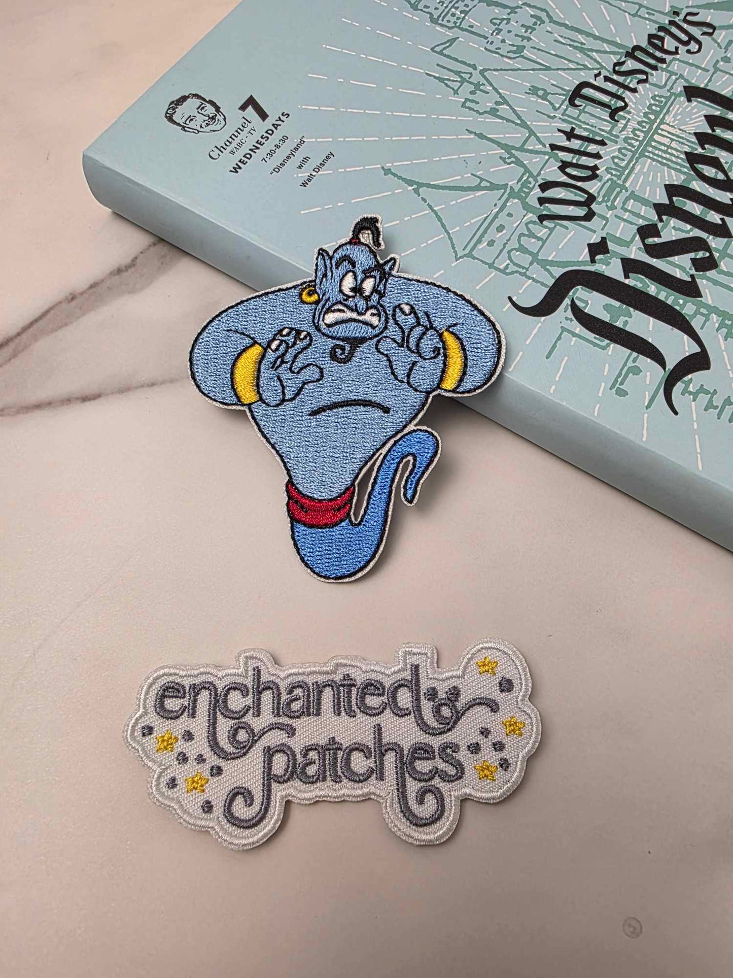 3" Blue Genie Sidekick of Arabian Prince Embroidered Iron On Patch