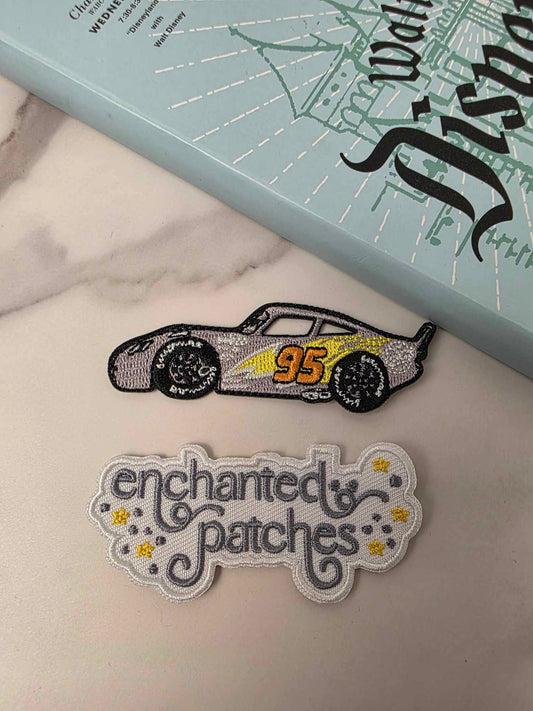 3" Mcqueen Grey 95 Race Car Iron On Patch