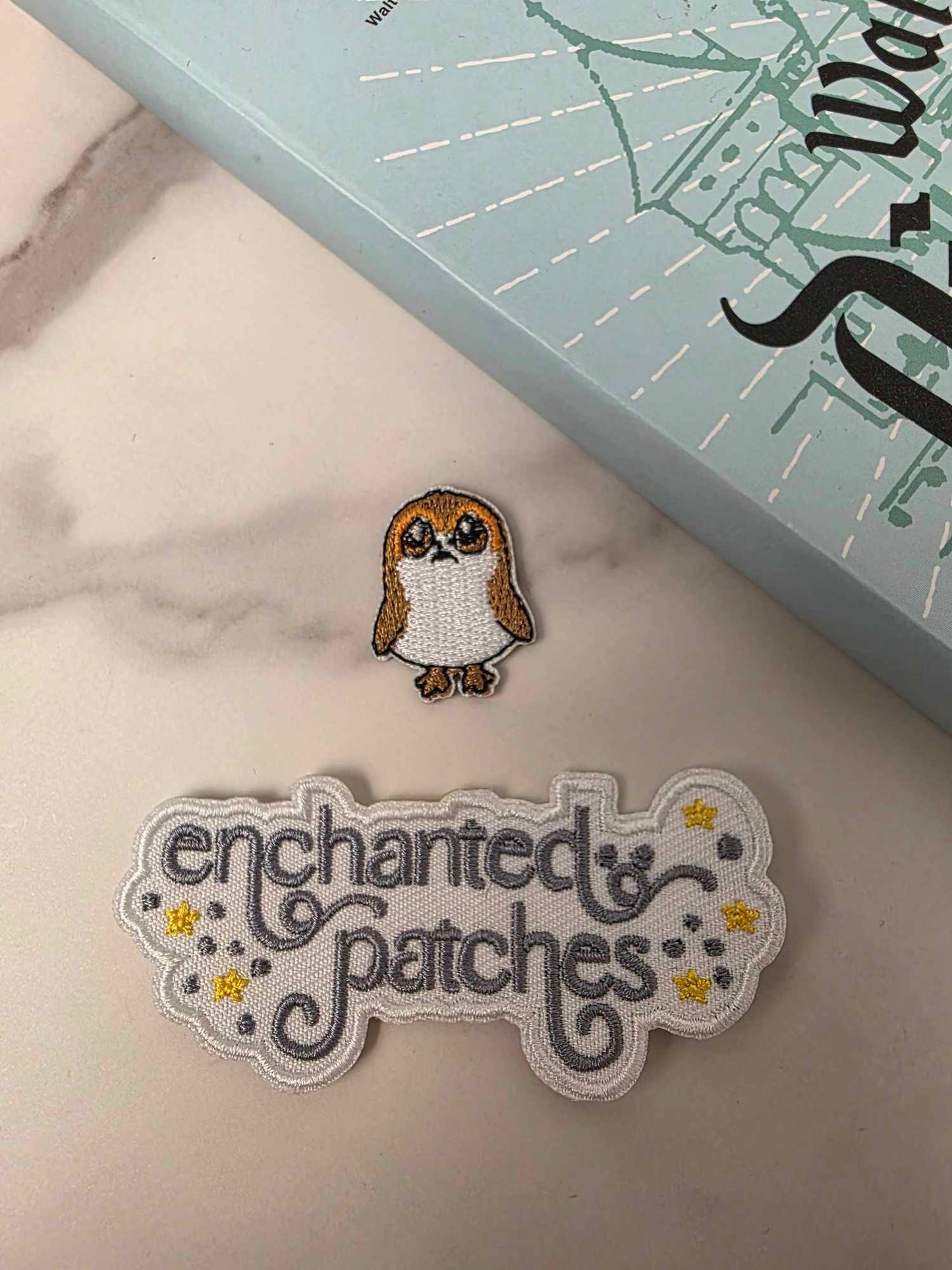 1" Mini Star Galaxy Happiest Park Porg Embroidered Iron On Patch
