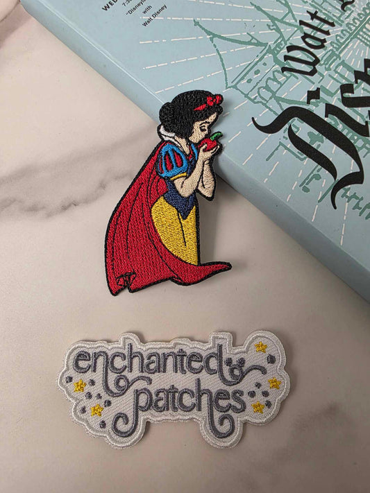 3" Fairest of Them All Princess with Apple Embroidered Iron On Patch