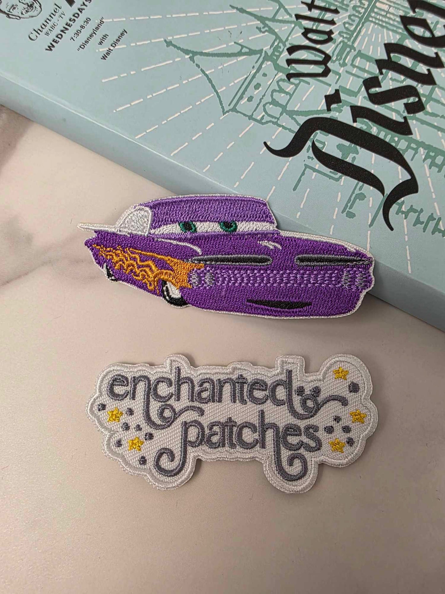 LAST SIX - 3" Purple Low Rider Ramone Flames Race Car Iron On Patch