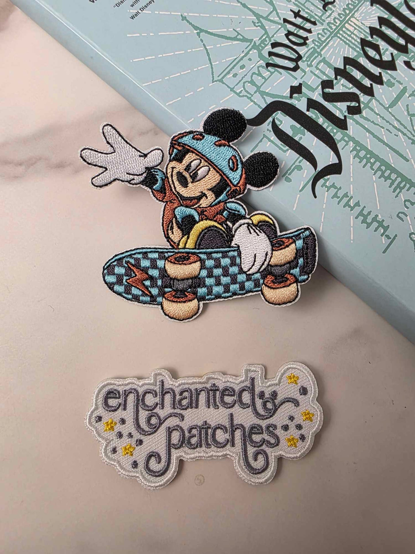 3" Happiest Mouse Skater Boy Checker Skateboard Embroidered Iron On Patch