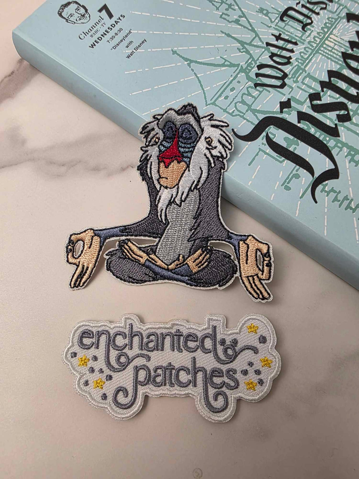 3" Lion King Meditating Monkey Embroidered Iron On Patch