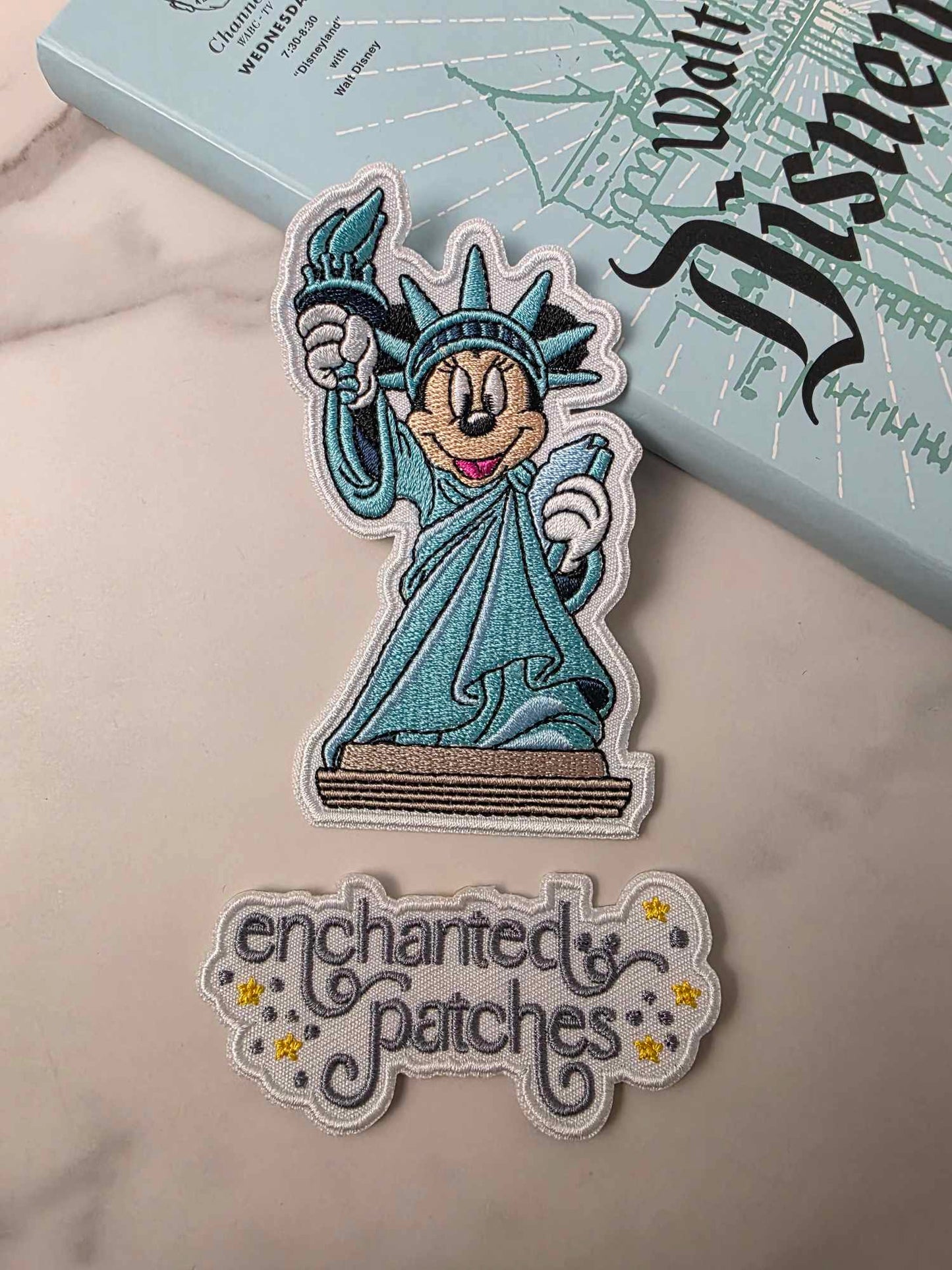 4" NY New York Statue of Liberty Girl Mouse Embroidered Iron On Patch