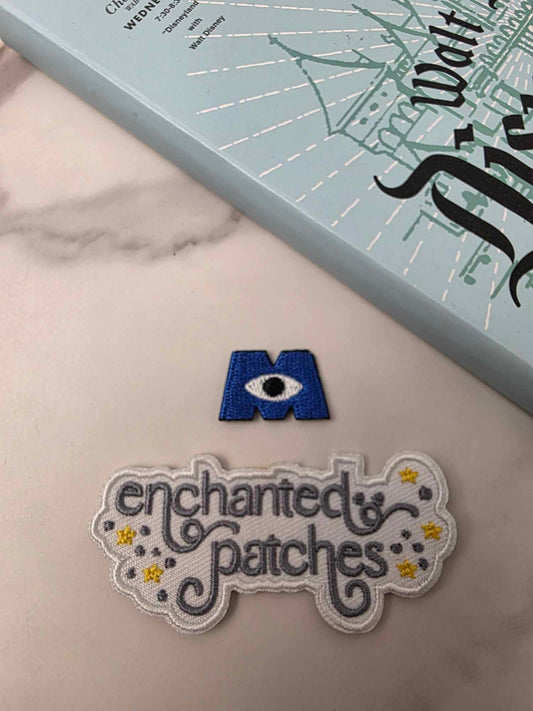 1" Mini Blue Monsters M Logo Embroidered Iron On Patch