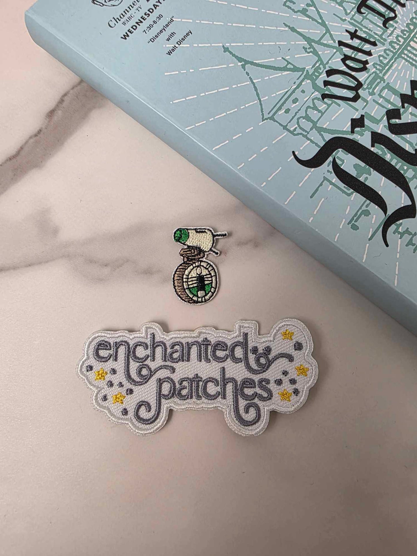 1" Mini Star Galaxy Happiest Park Green Robot Droid Embroidered Iron On Patch