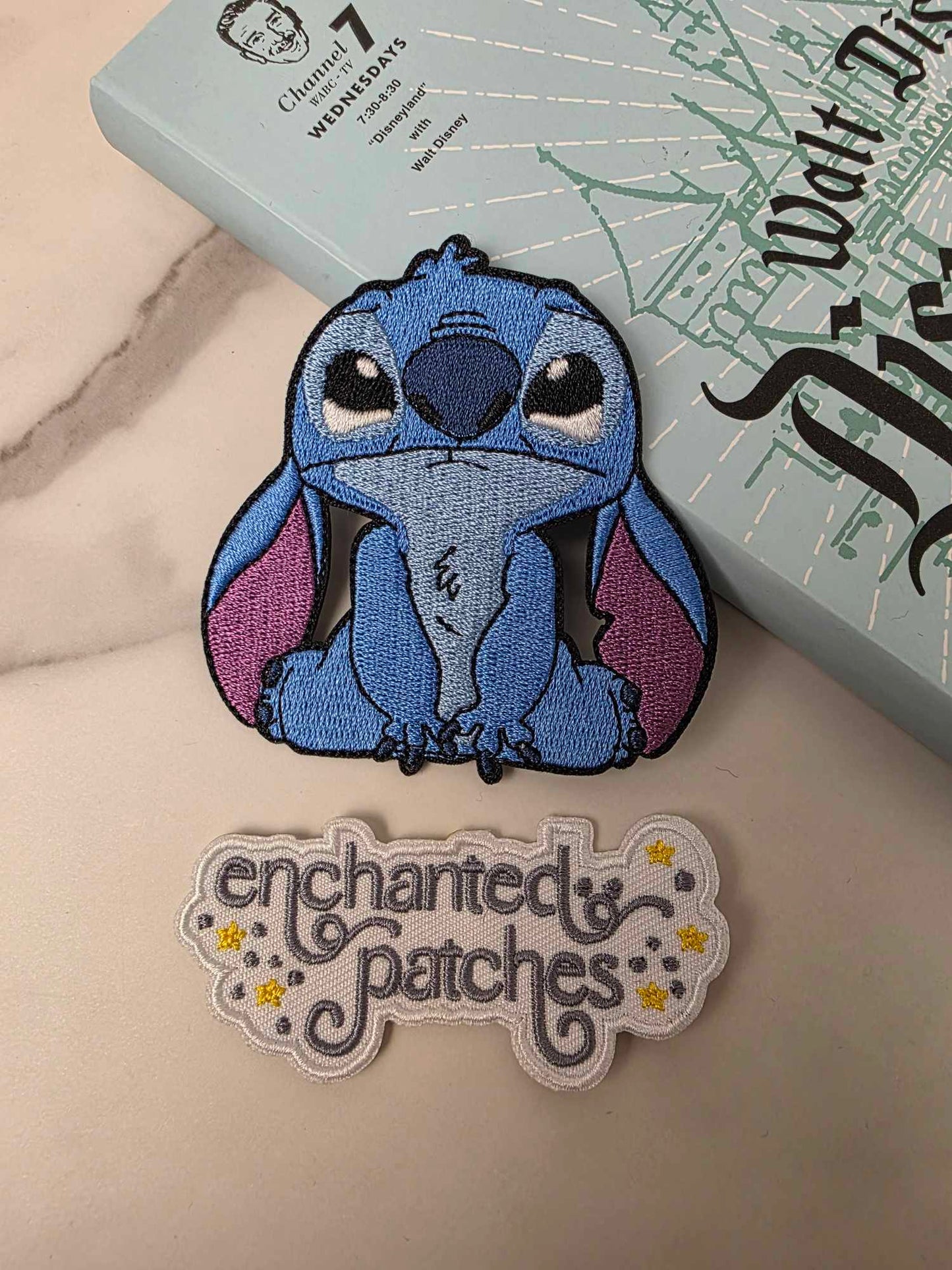 3" Blue Alien Sad and Teary Eyed Iron On Patch