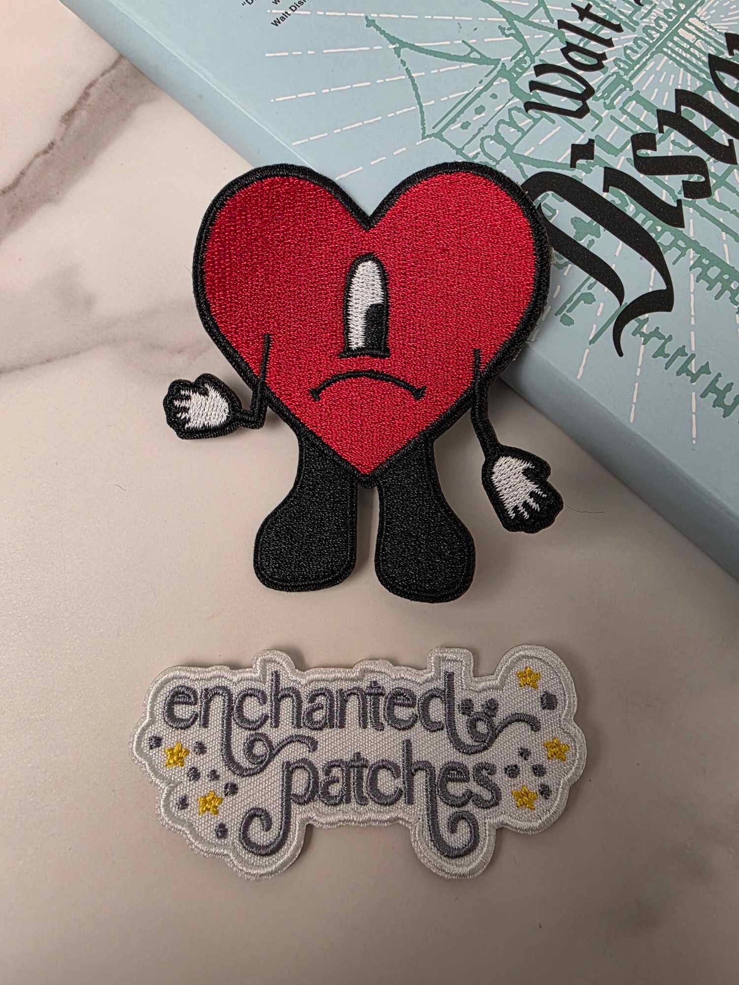 RESTOCKED - 3" Bad Bunny Red Heart Embroidered Iron On Patch