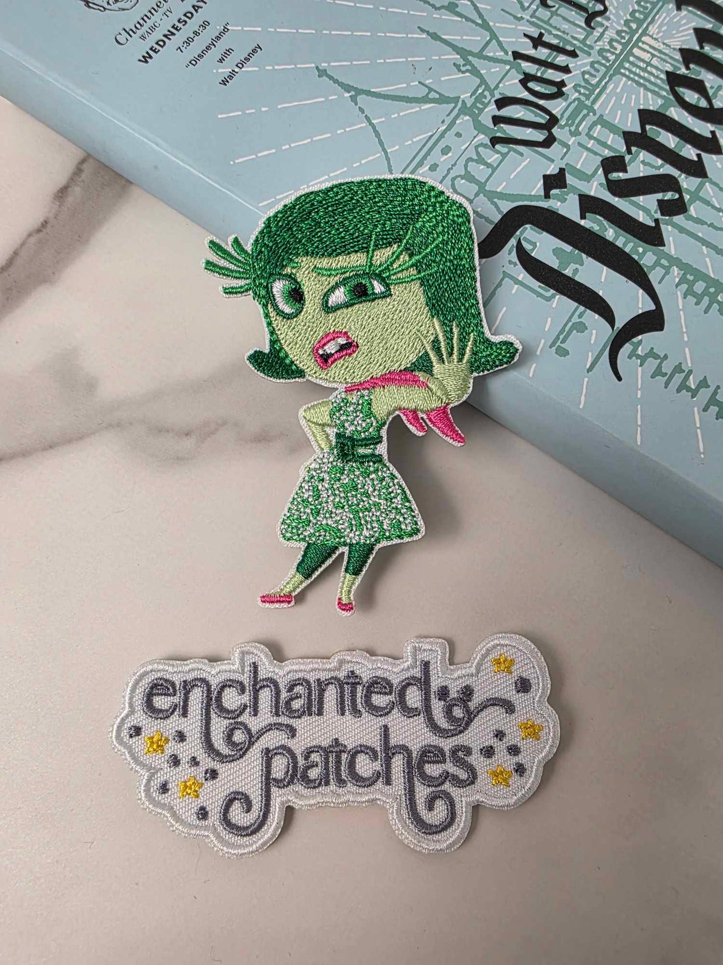 3" Green Disgusts Emotion Embroidered Iron On Patch