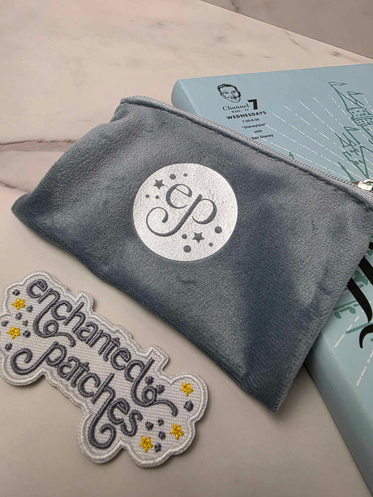 Velvet Enchanted Patches Logo Zipper Bag -- Perfect to Store All Your Mini Patches