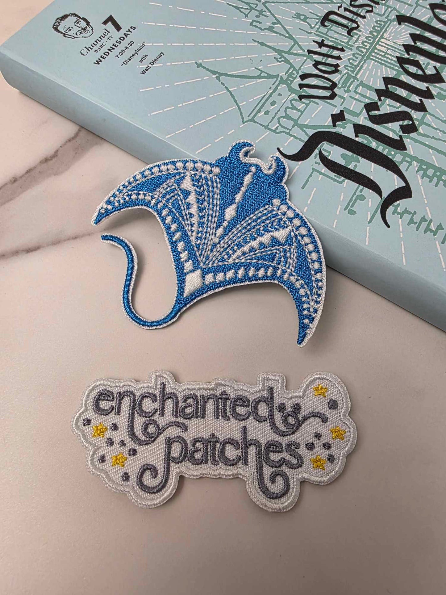 LAST ONE - 3" Glow in the Dark Pacific Island Princess Stingray Ray Embroidered Iron On Patch