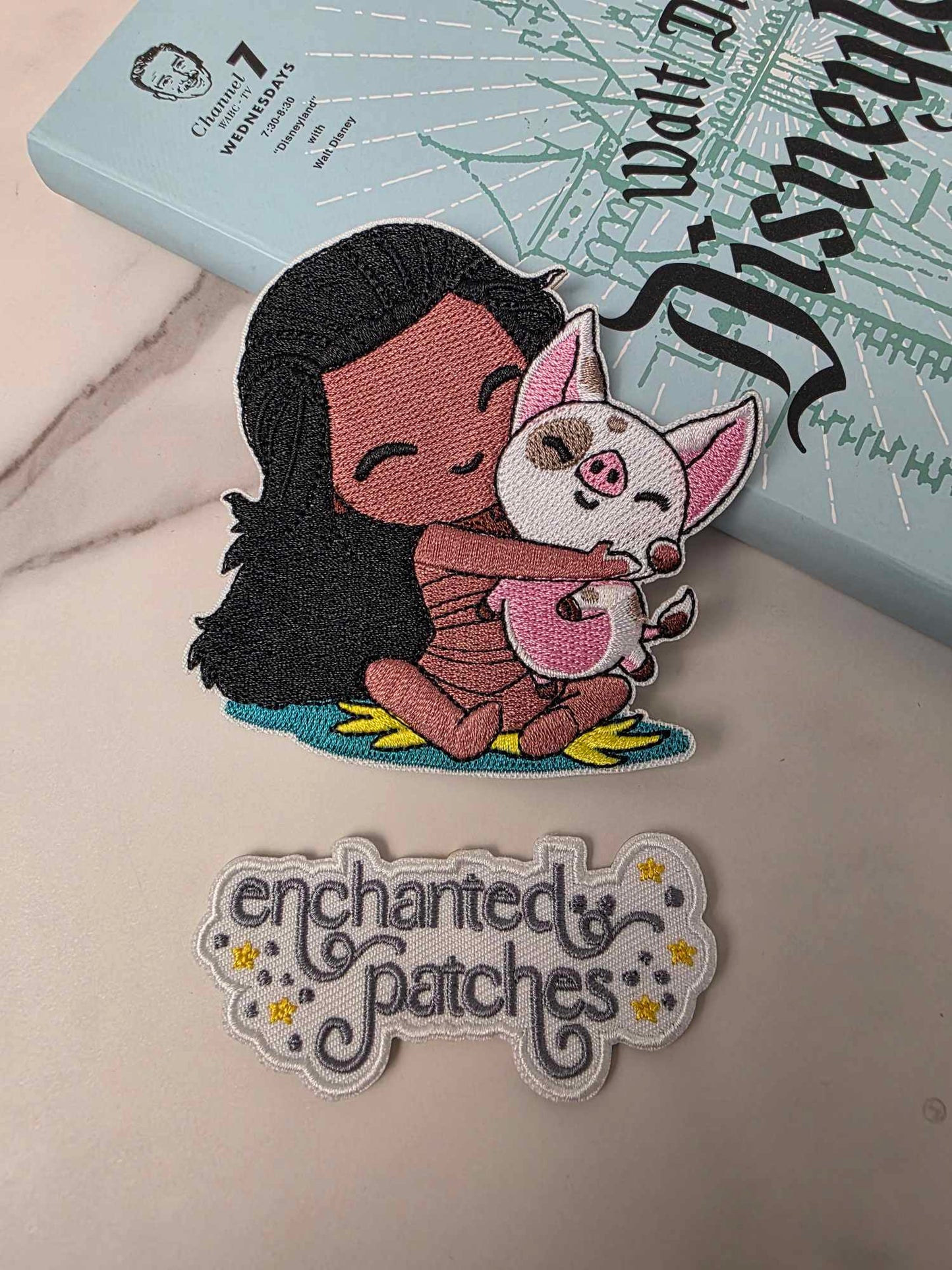 4" Kawaii Pacific Island Princess with Pig Iron on Patch