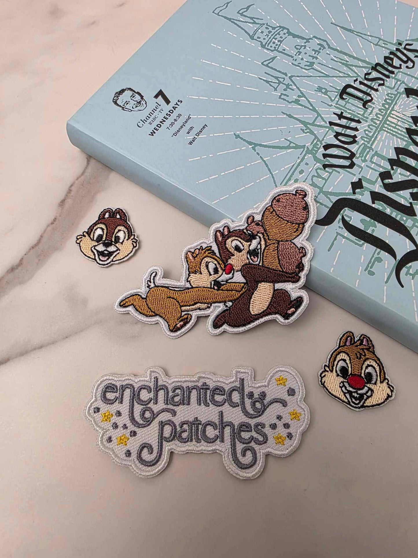 3pc Set - 3" Chipmunk BFF Carrying Acorn with 1" Mini Iron On Patch