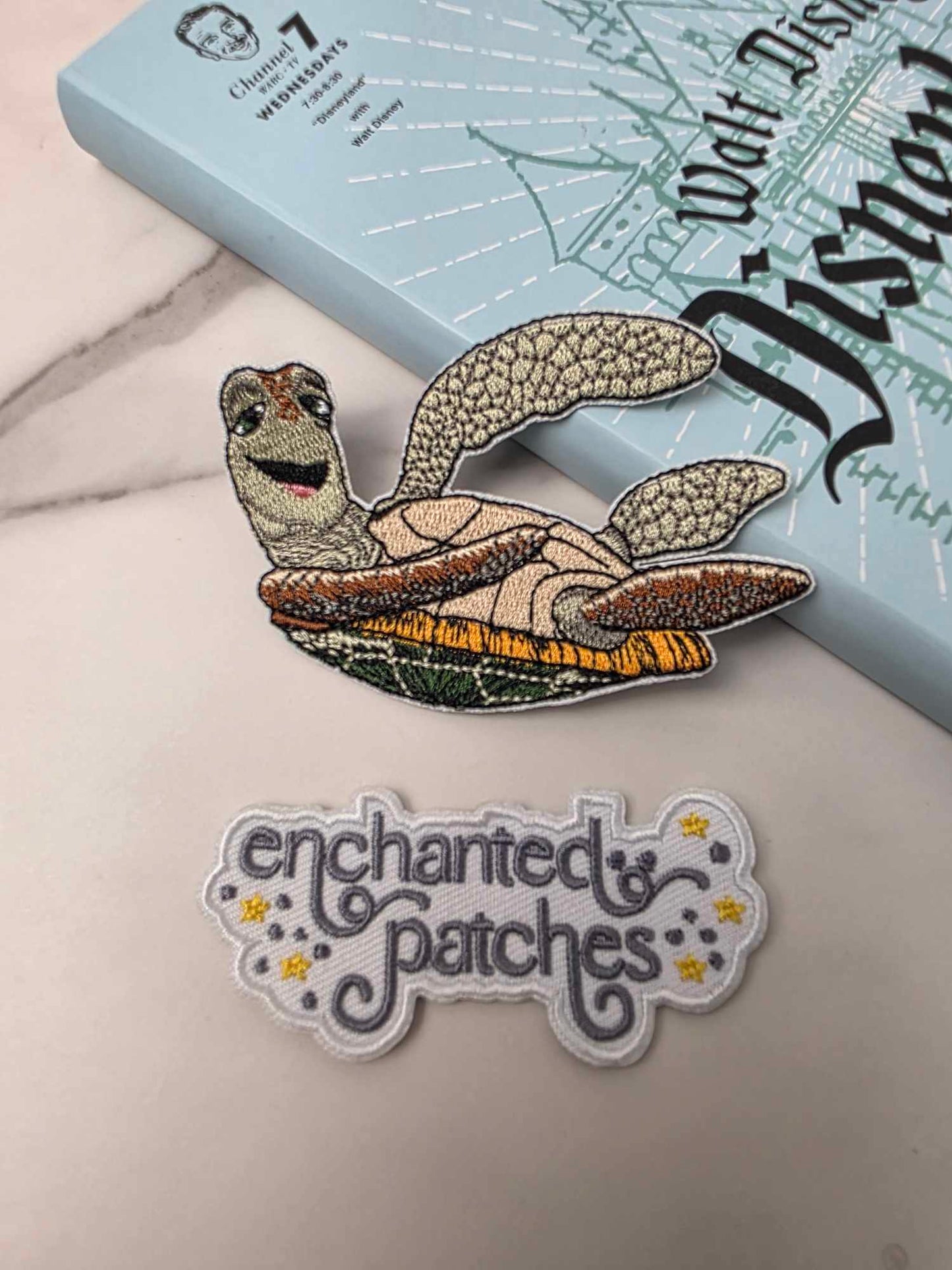 LAST TWO - 3.5" Sea Turtle Swimming Embroidered Iron On Patch