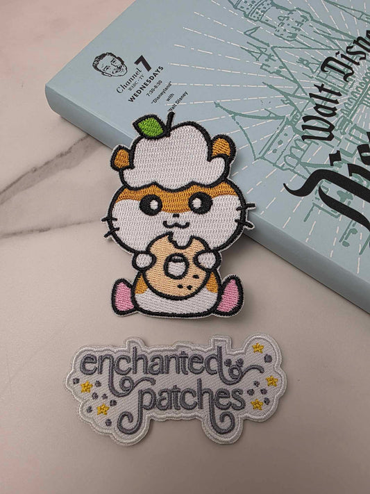 3" Anime Kawaii Japanese Racoon Holding Donut Snack Embroidered Iron On Patch