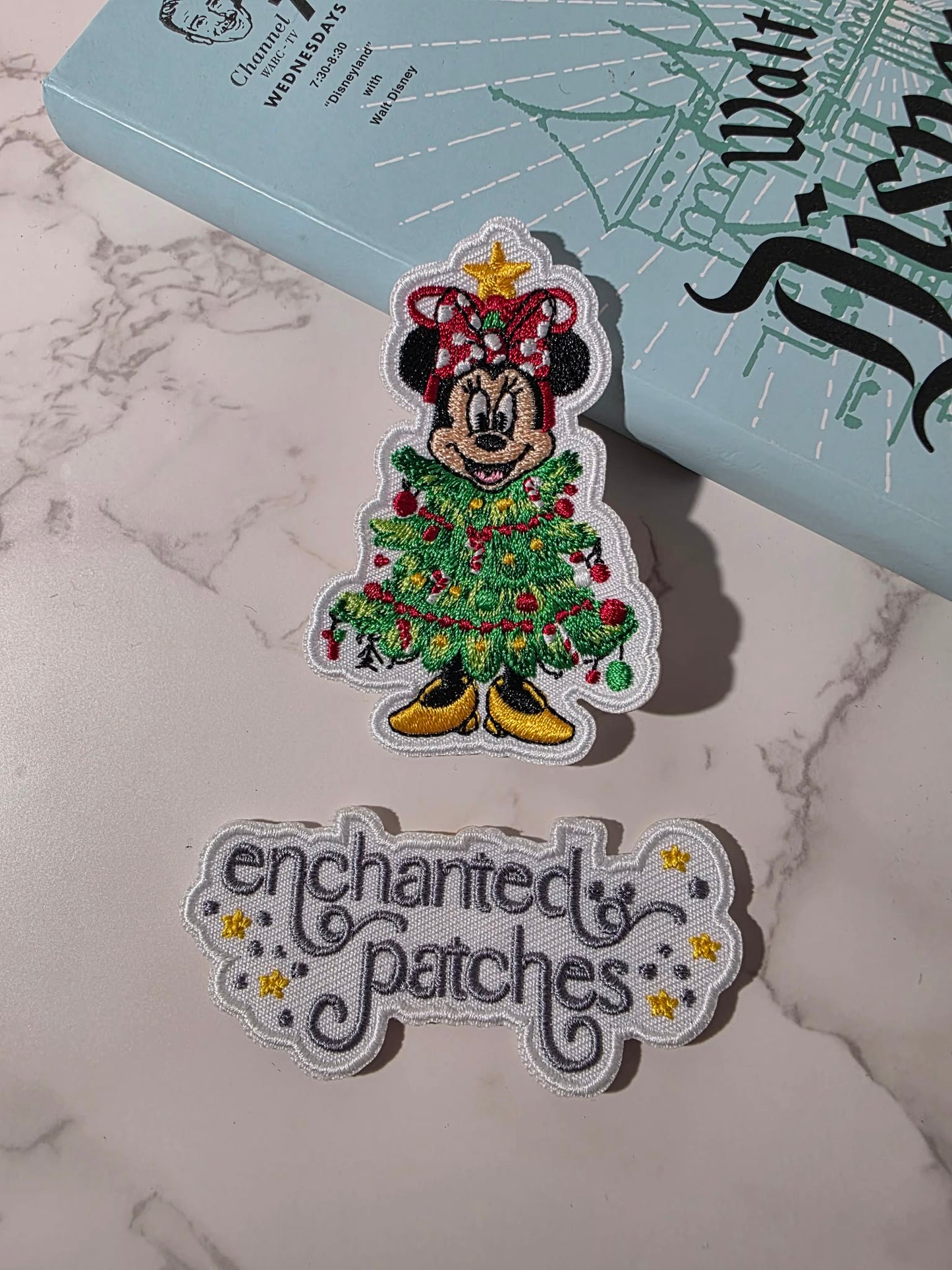 3" Happiest Girl Mouse in Christmas Tree Embroidered Iron On Patch