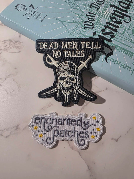 3" Dead Men Tell No Tales Pirate Saying Embroidered Iron on Patch