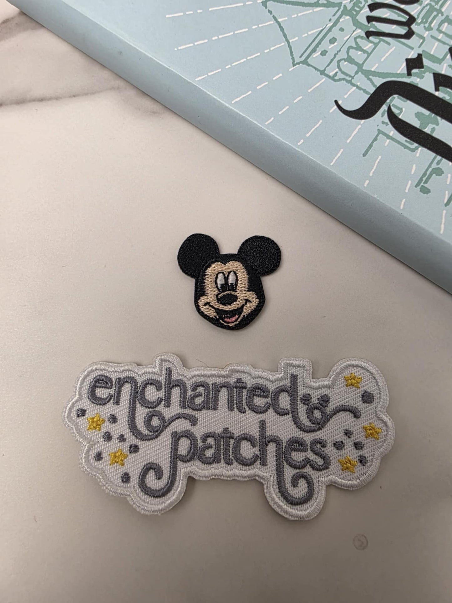 1" Mini Boy Mouse Head Embroidered Iron On Patch